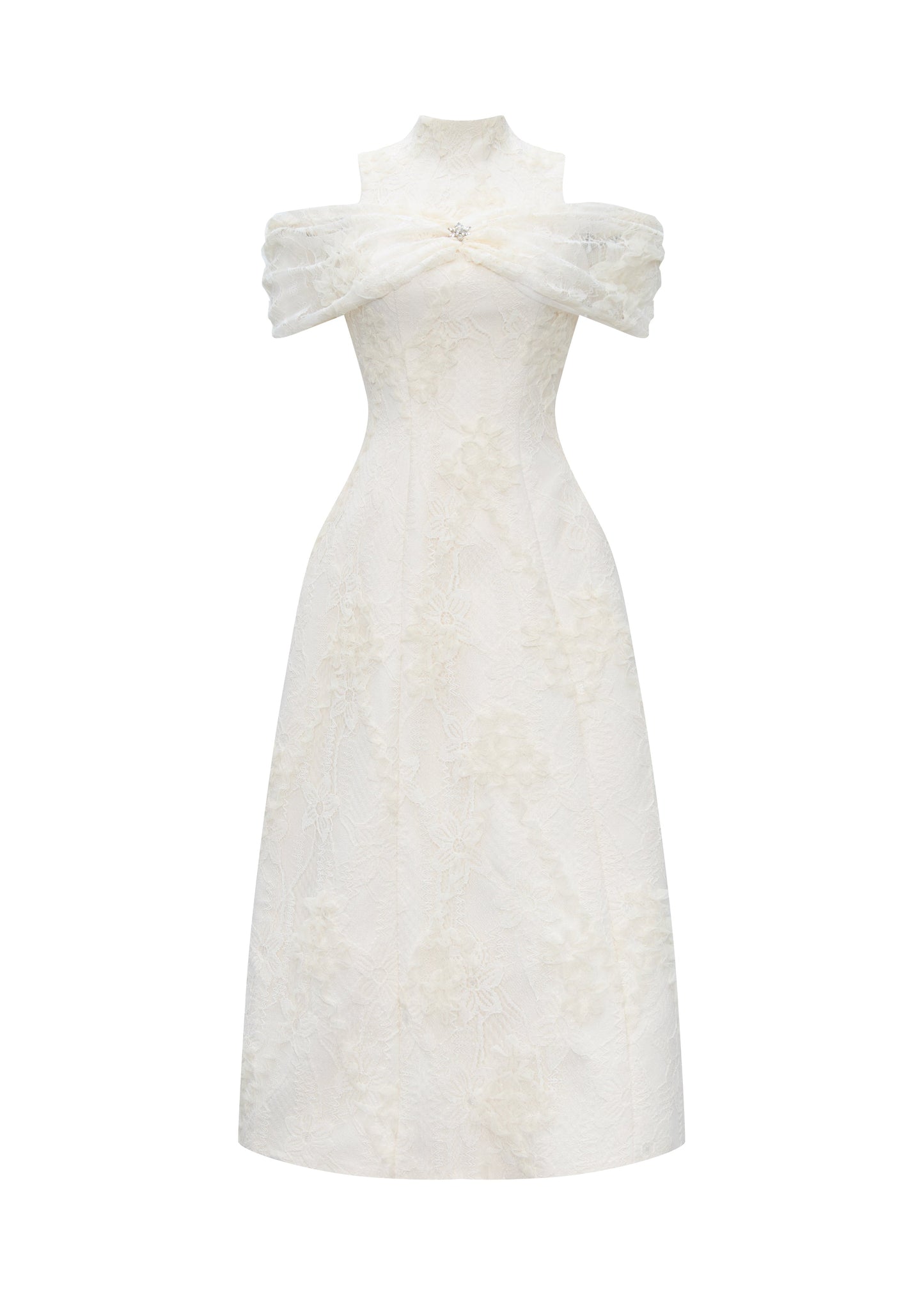 Pamela Lace Bow Midi Dress