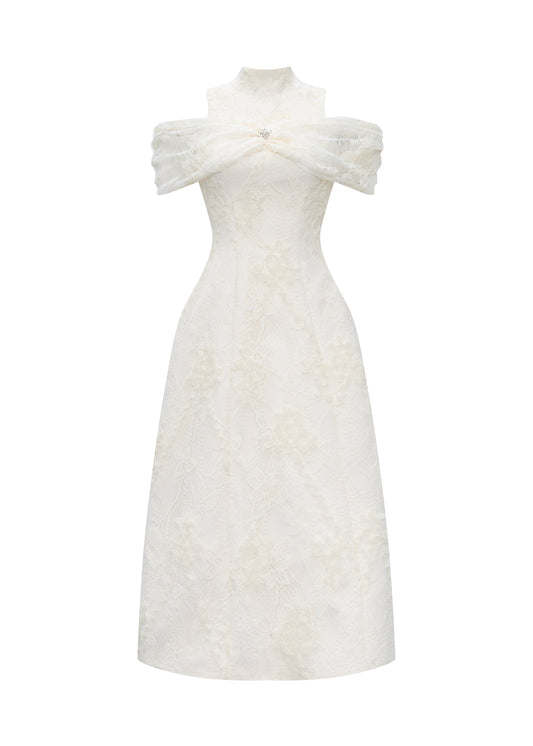 Pamela Lace Bow Midi Dress