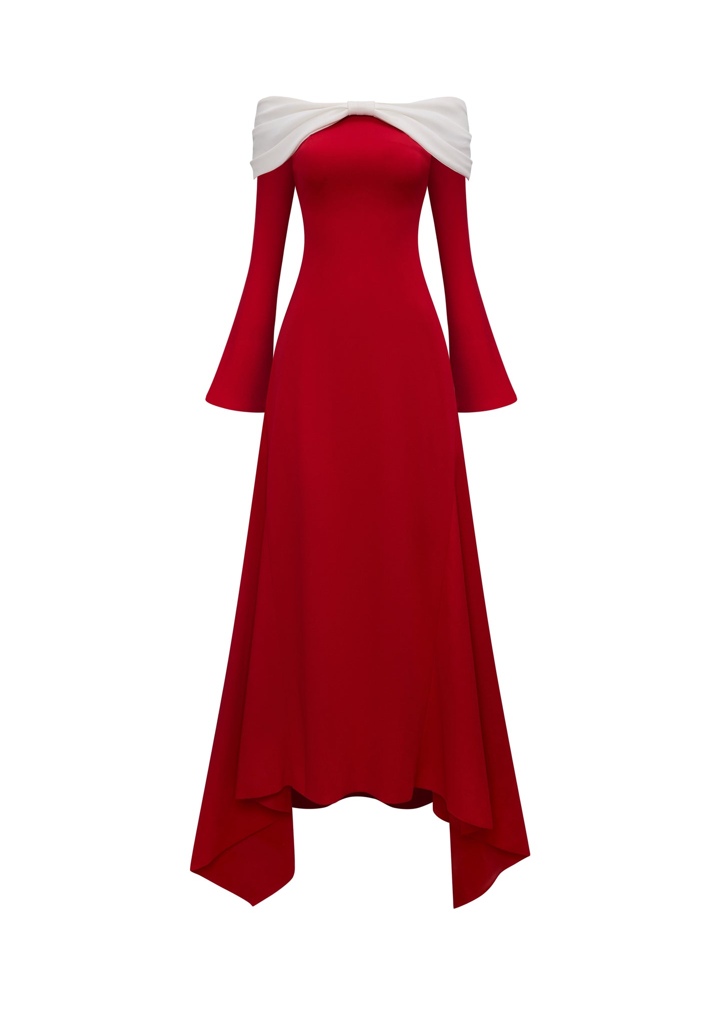 Pearla Bow Off-shoulder Midi Dress