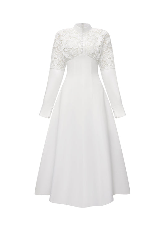 Aurora Lace long sleeves Midi dress