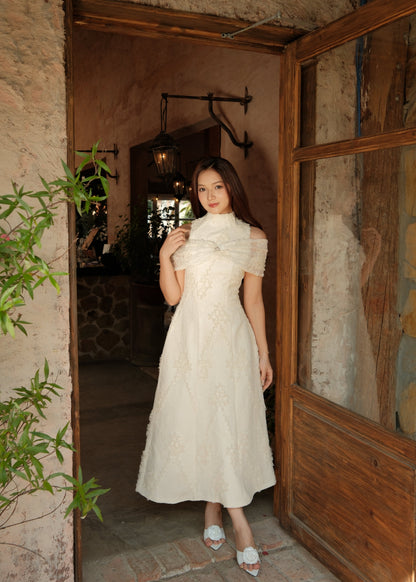 Pamela Lace Bow Midi Dress