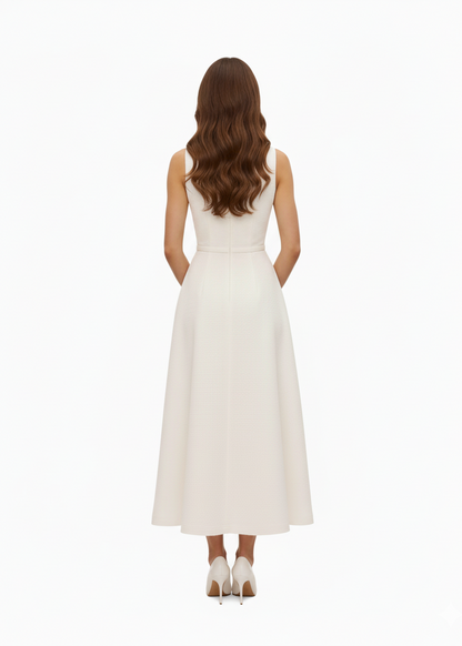 Lisana Highneck Midi Dress