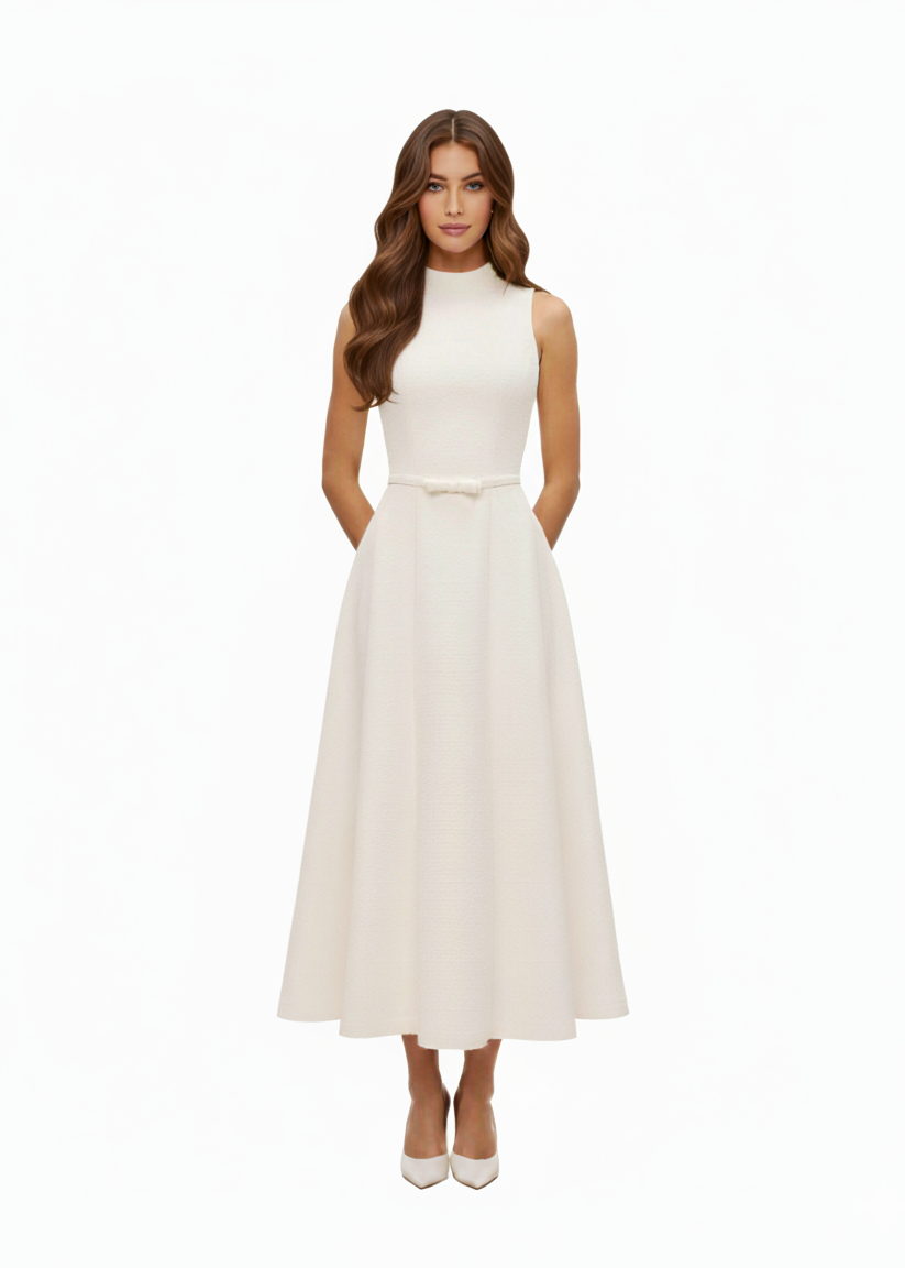 Lisana Highneck Midi Dress