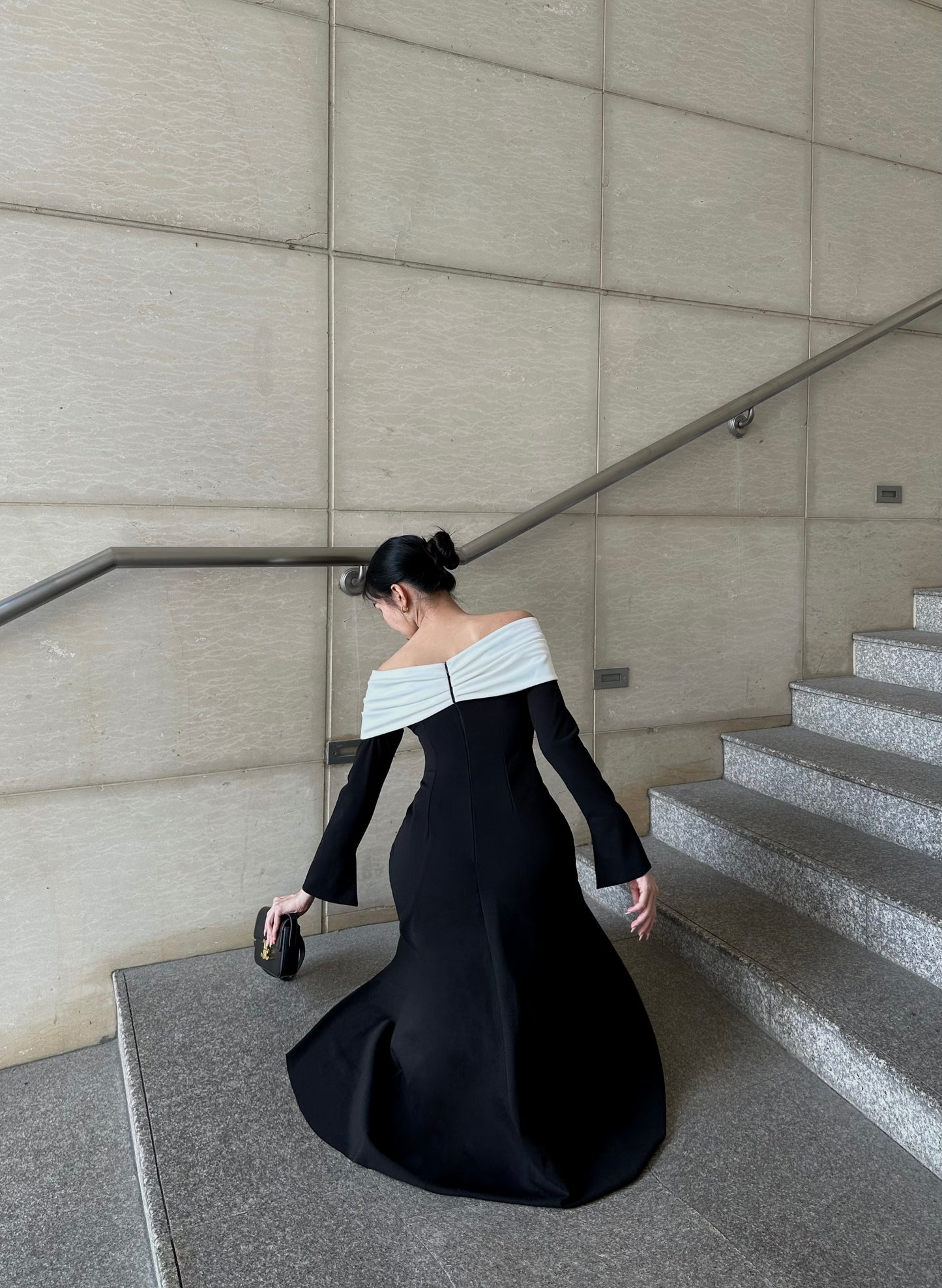 Pearla Bow Off-shoulder Midi Dress