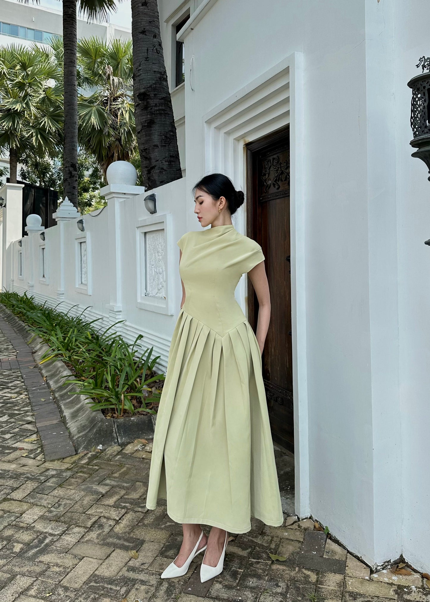 Oliver Pleated Midi Dress