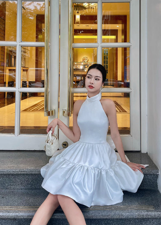 Layered Halter-neck Mini dress