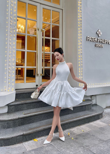 Layered Halter-neck Mini dress