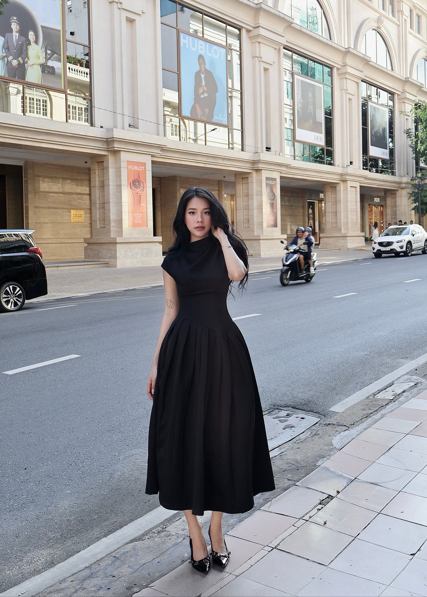 Oliver Pleated Midi Dress