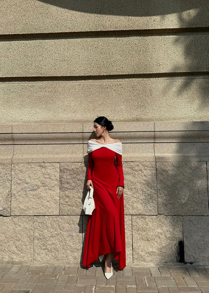 Pearla Bow Off-shoulder Midi Dress